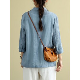 Plus Size, Women's Plus Size Burgundy (or solid colors) Jacket - Elegant Collar Blazer-like Coat with Single-Button Closure, Lightweight Structured Blouse Jacket for Spring/Summer, Casual & Formal Events - Machine Washable - Solid Burgundy & Neutral Tones Available - Solid Color with Collar & Single-Button Front Closure - Suitable for Warm Weather - Chic & Sophisticated Blazer Jacket, Blazers For Women Plus Size, Plus Size Womens Blazer, Black Blazer For Women Plus Size,