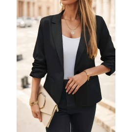 Plus Size, Plus Size Spring And Autumn Women's Casual Suit Jacket, Machine Washable