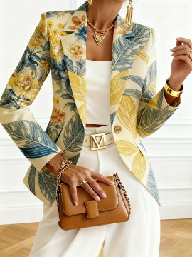 Plus Size - Plus Size Autumn And Winter Fashionable Printed Suit Jacket, Plus Size Suits for Women, Jackets for Women Plus Size, Winter Wardrobe, Office Wear, Stylish Suit, Fashionable Blazer, Highquality Stitching, Warm Material, Printed Blazer